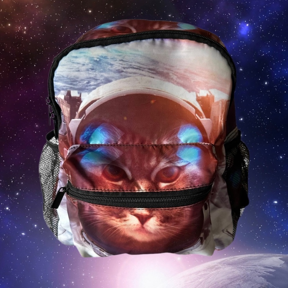 ALAZA Cat Astronaut Backpack Bag With Multiple Pockets